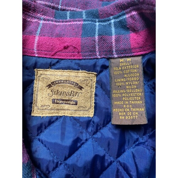 St. John's Bay VTG Barn Chore Coat Jacket Med Plaid 90s Grunge Flannel Lined - Picture 11 of 11